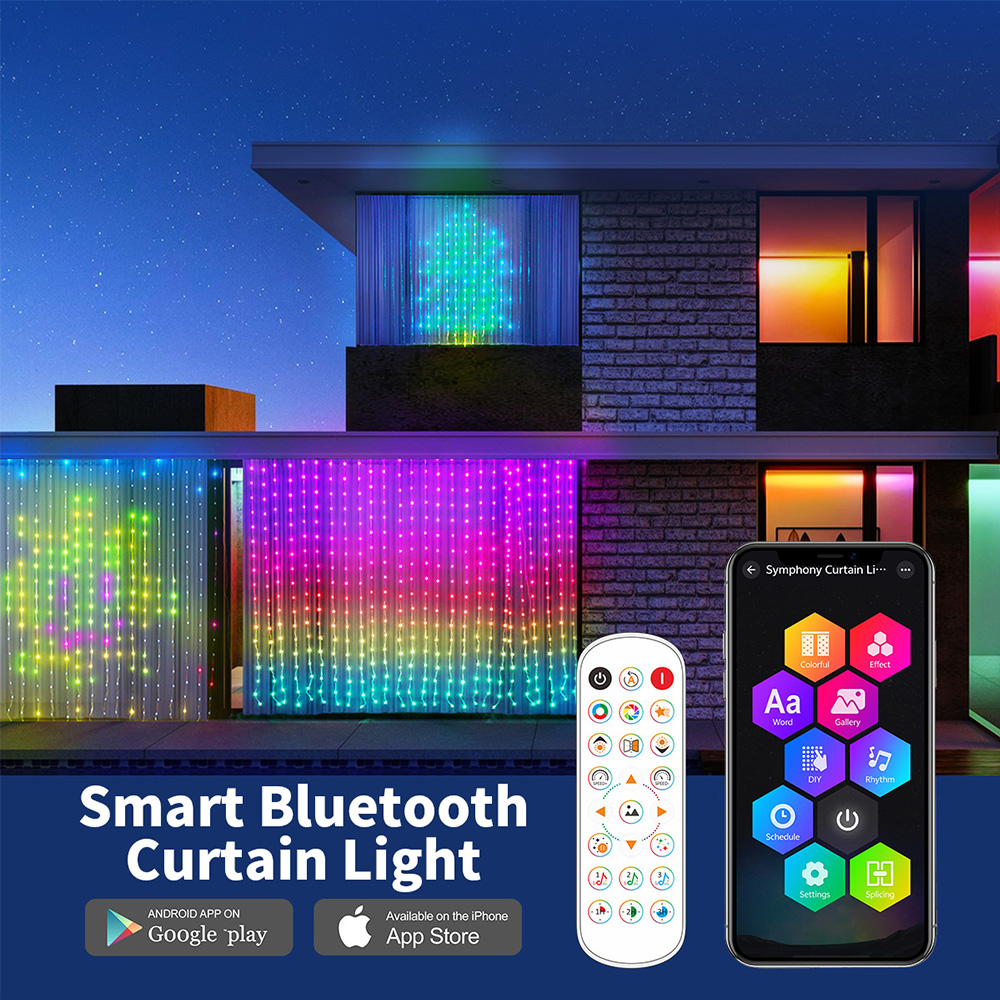 App Smart Garden - Inteligentne lampki kurtynowe LED RGB, sznur
