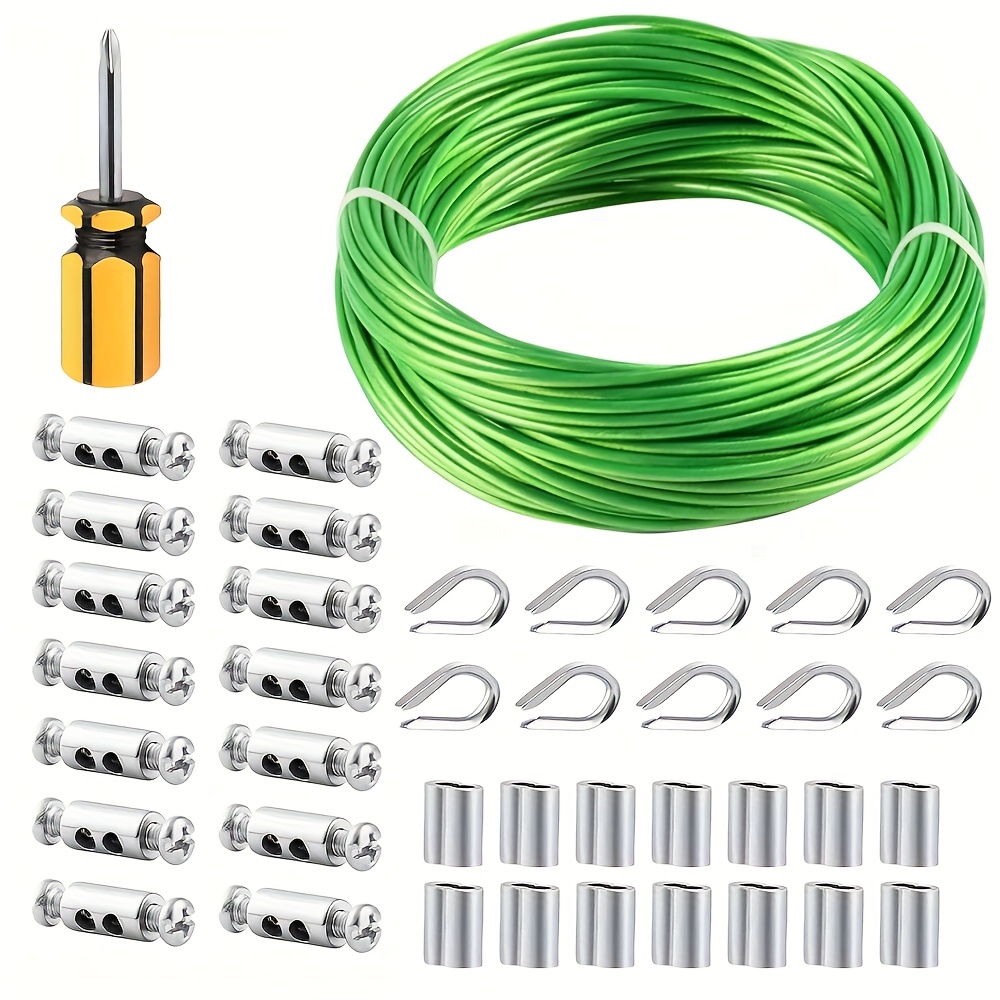 Smart Garden Fence - Zestaw zielonych lin stalowych powlekanych PVC