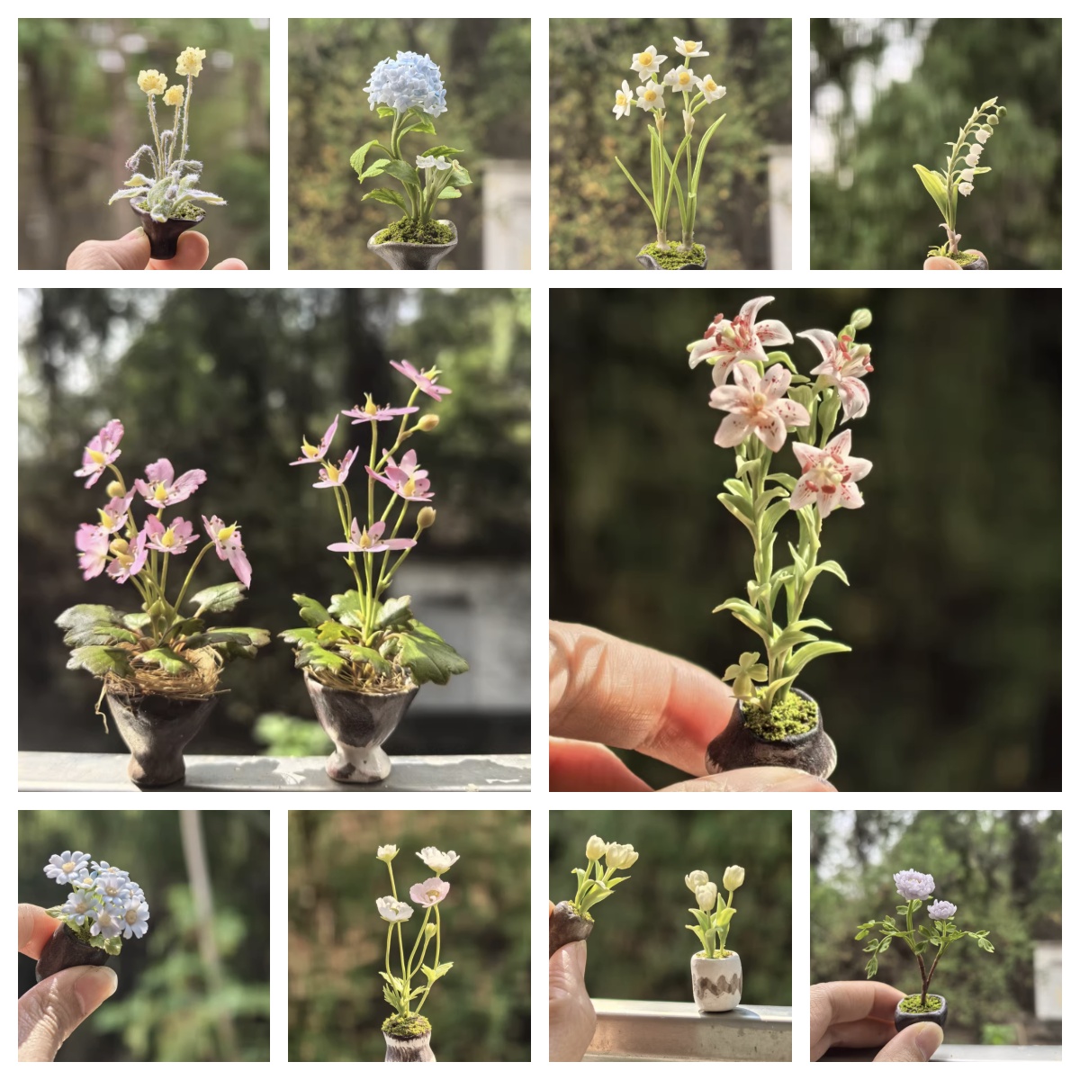 Smart Garden Mini - Ręcznie robiony miniaturowy zestaw kwiatów Realistyczne