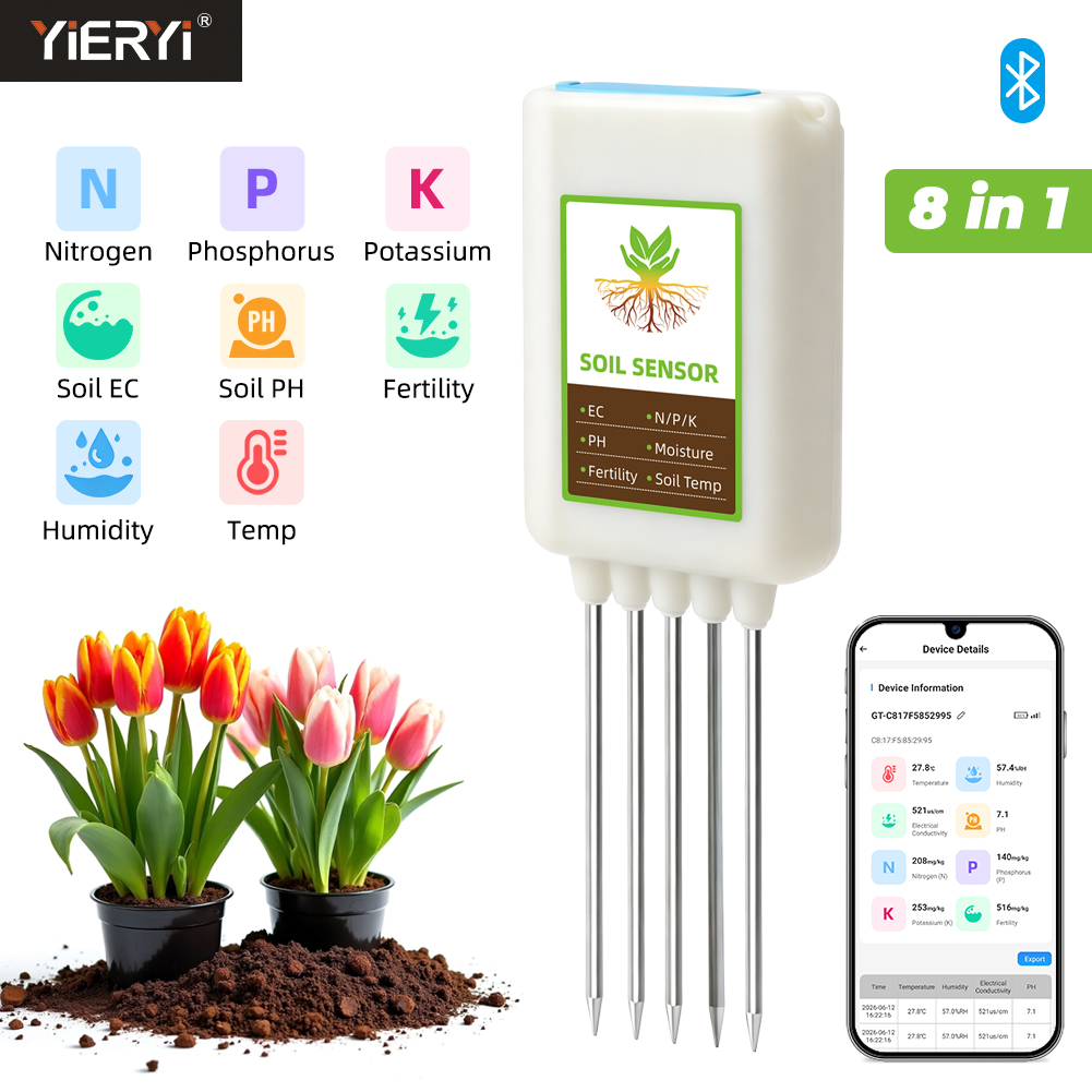 Yieryi Bluetooth 8 w 1 Tester  – App Smart Garden recenzja i cena